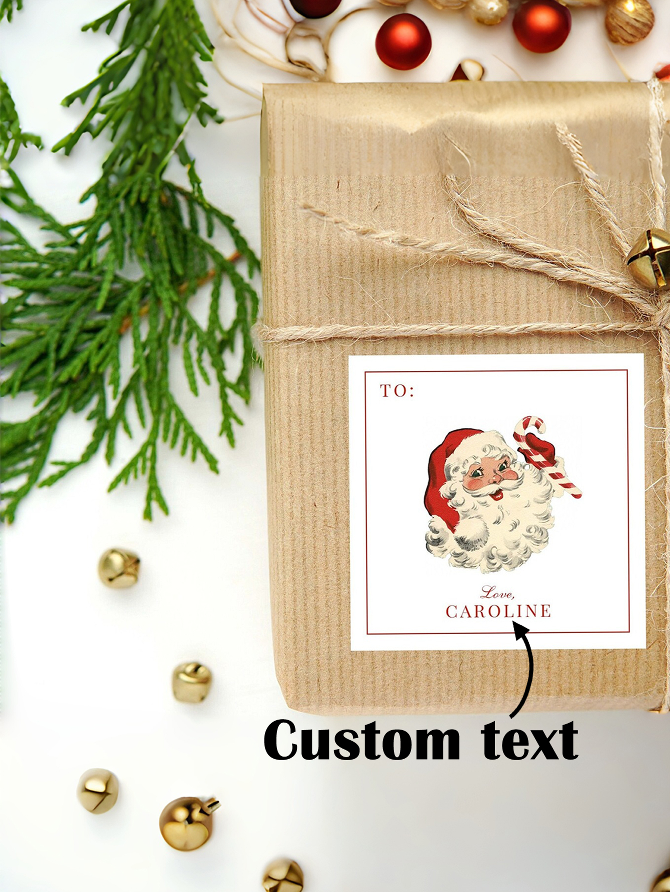 Personalized Vintage Santa Claus Stickers